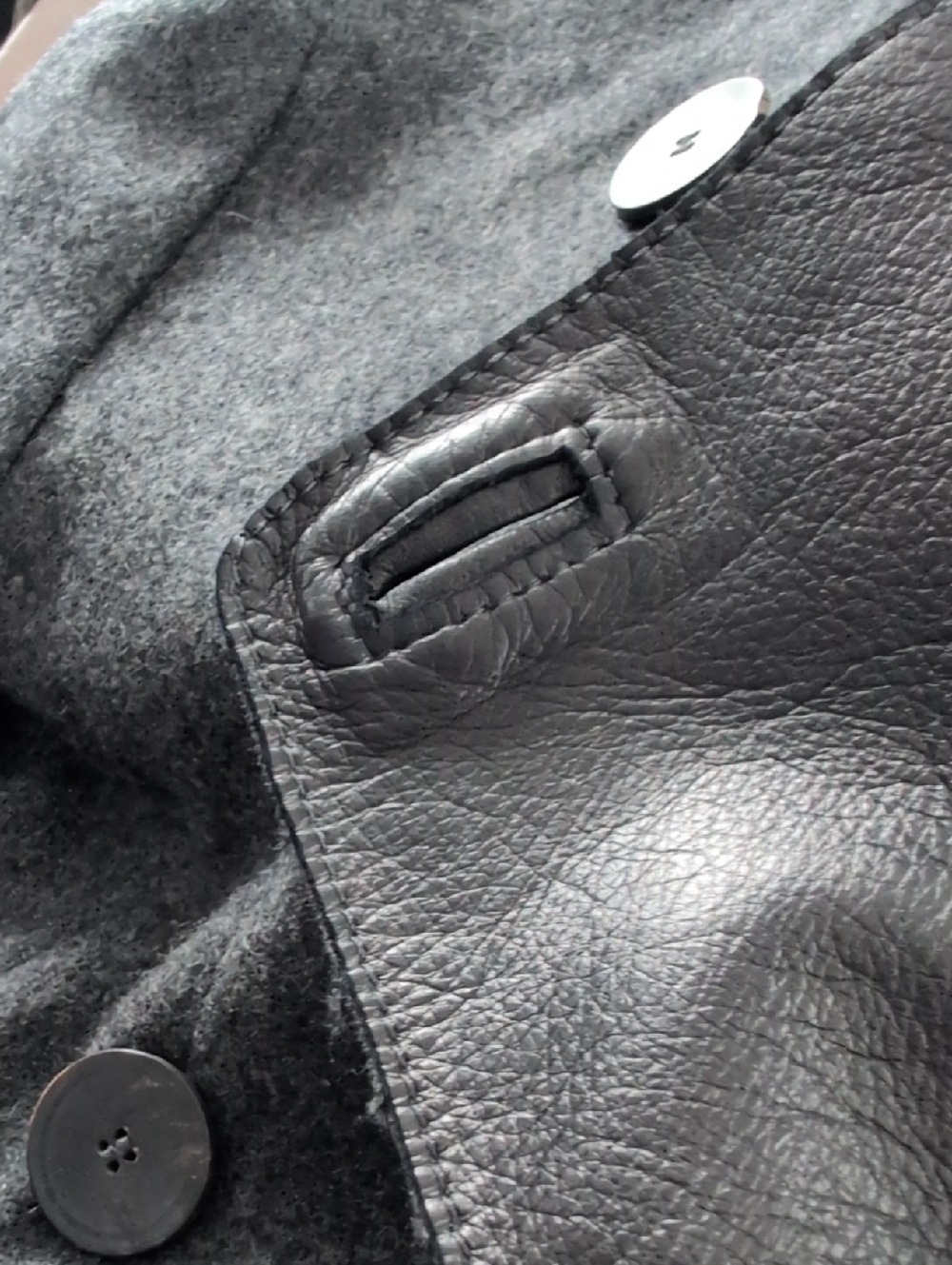 Maison Rabih Kayriuz Charcoal Gray Double-Breasted Wool Coat - Picture 5 of 5